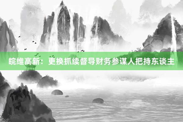 皖维高新：更换抓续督导财务参谋人把持东谈主